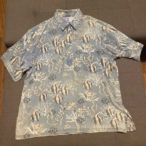 Vintage RJC Hawaiian Aloha Fish Polo Golf Shirt Mens Size X-Large Made in Hawaii